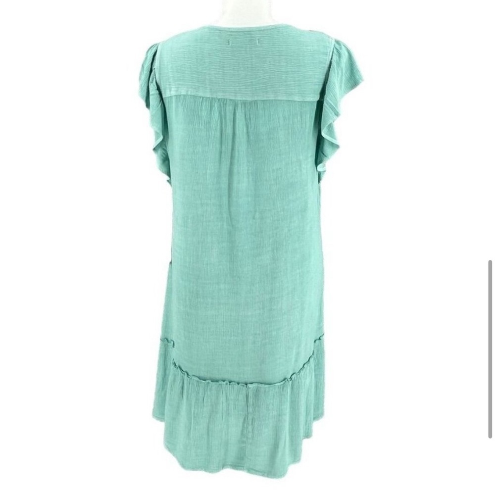 FRYE AND CO. Teal Ruffle Sleeve Dress w/slip NWOT - Picture 2 of 12